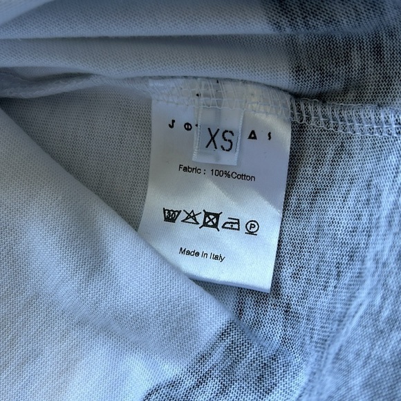 NWT Joshua Sanders Smiley Unisex black and white stripe shirt. Smiley faces, XS - Picture 6 of 7